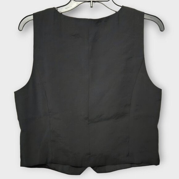 MADEWELL Katrina Crop Vest Top in Softdrape Black NWT - Picture 6 of 8